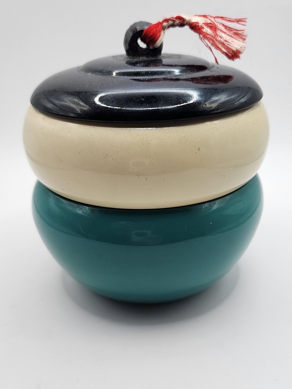 Beautiful 3 set Vintage Japanese Traditional kokeshi Doll Lacquerware Trinket Bo - Picture 2 of 7